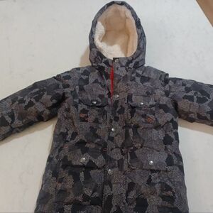 Lands End Expedition Parka Kids Down Hooded Boy Kids Size Large- 7yrs Old